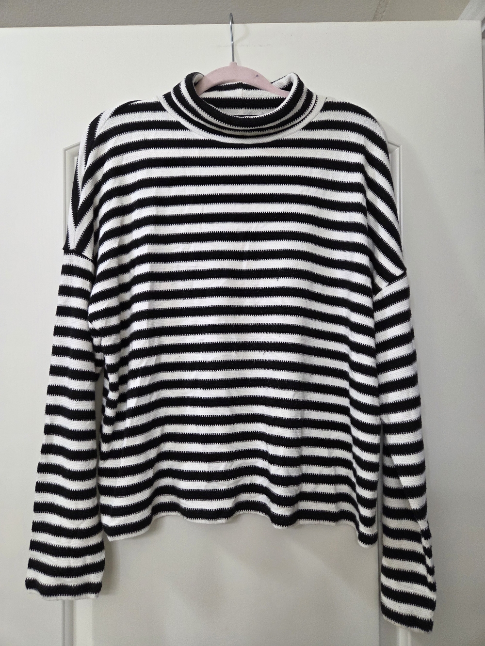 Sanctuary Black & White Striped Knit Top
